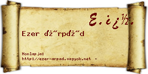 Ezer Árpád névjegykártya