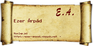 Ezer Árpád névjegykártya