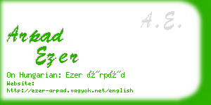 arpad ezer business card